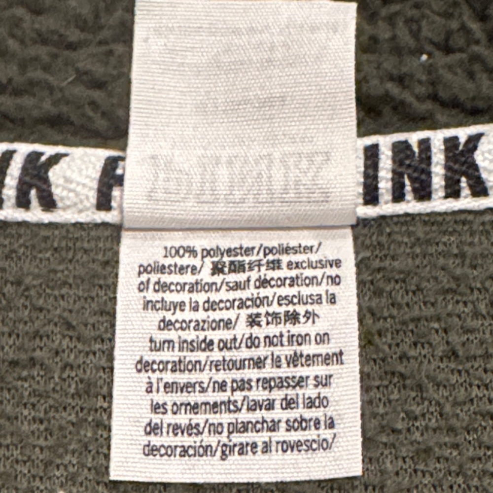 PINK Victoria's Secret Forest Green Sherpa Quarter Zip M - Picture 6 of 7